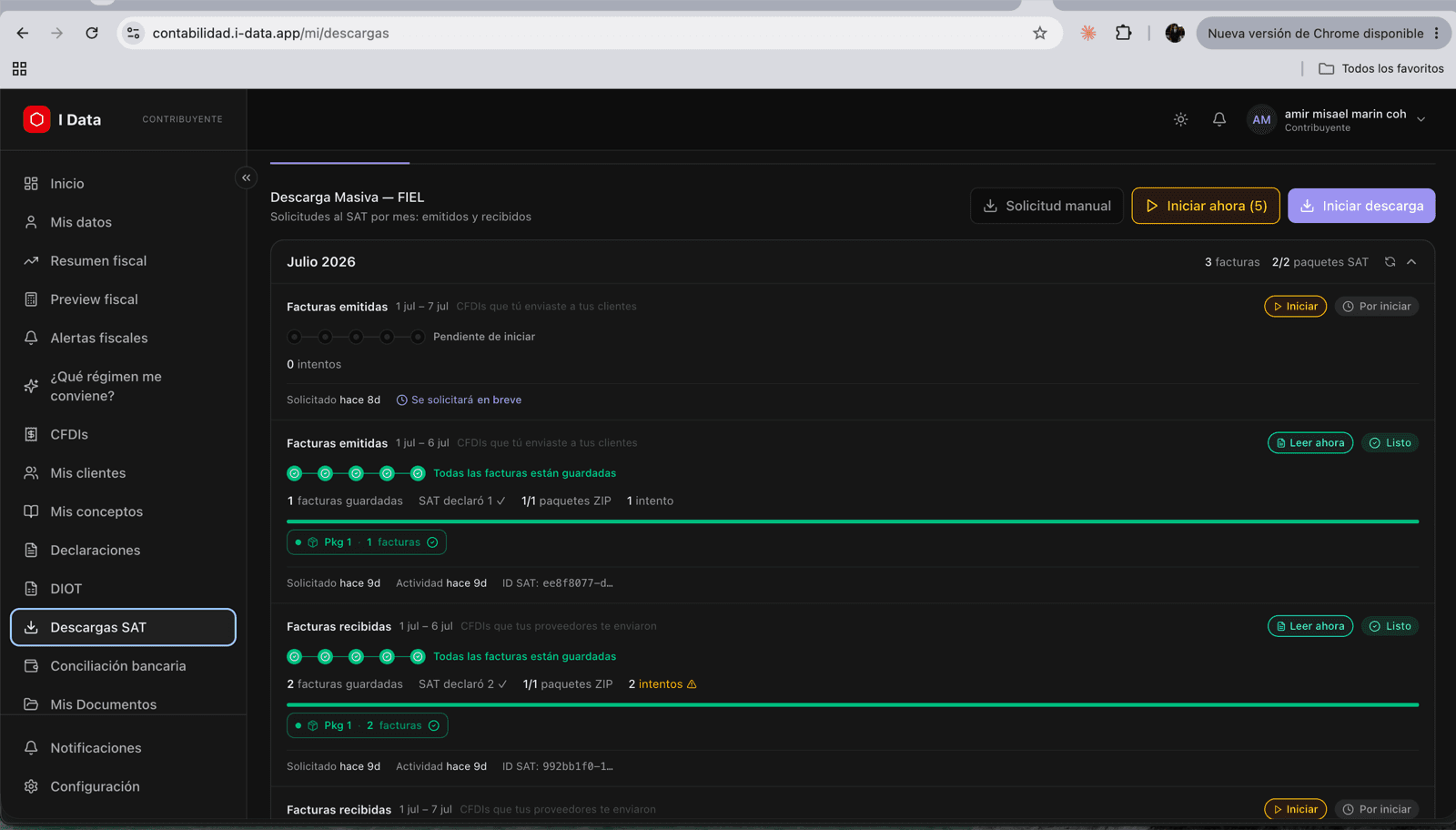 Descarga masiva de CFDI desde el SAT con FIEL