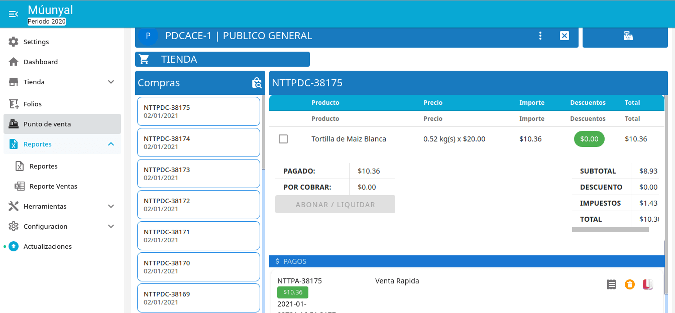 Detalle de venta