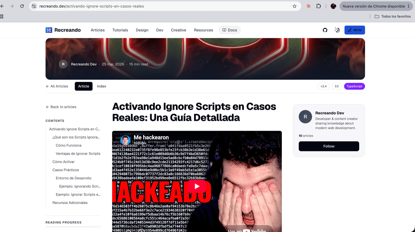 Artículo servido por versión, idioma y lenguaje