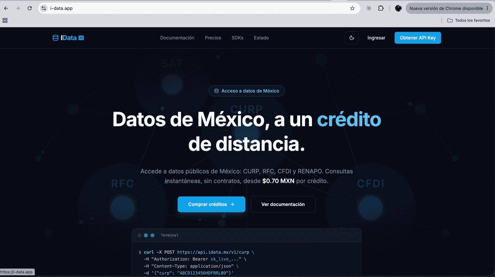 Portada de IData
