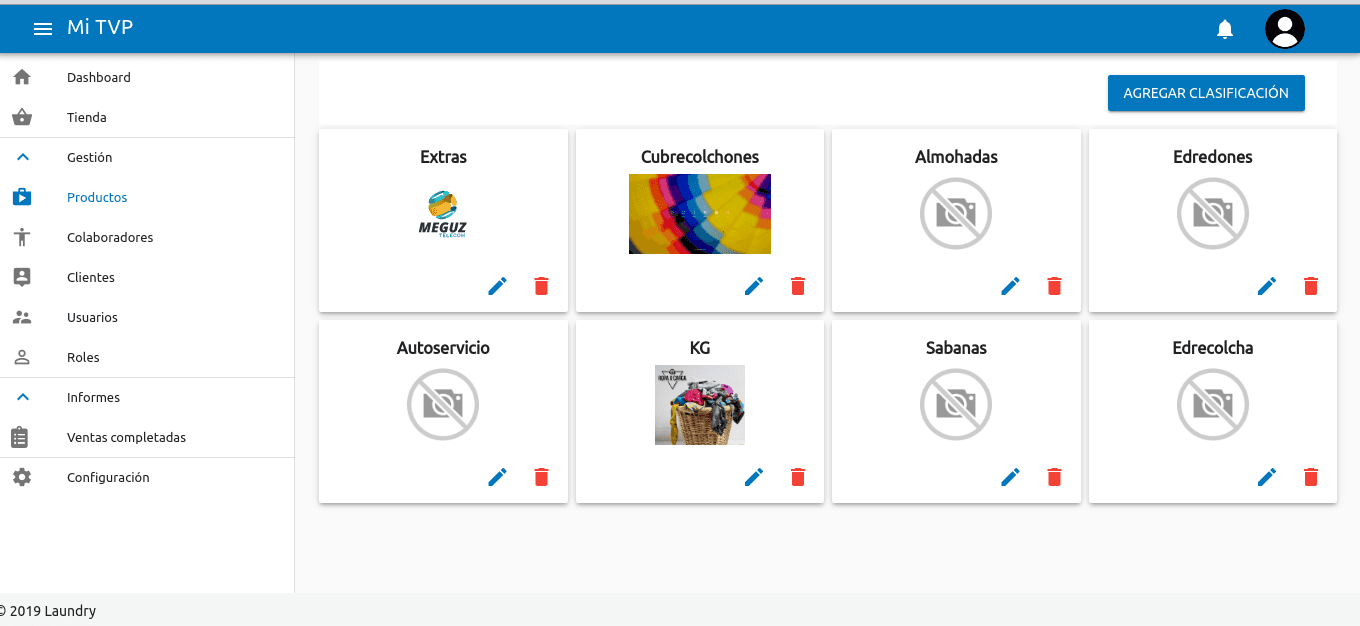 Catálogo de productos