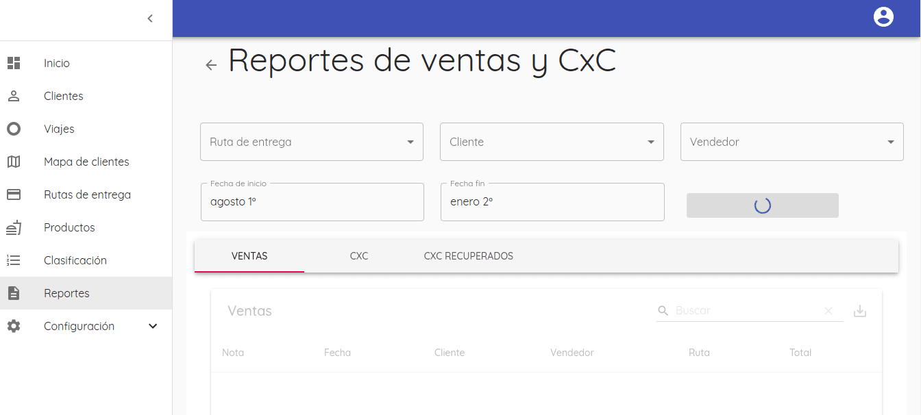 Reporte de rutas
